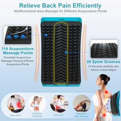 Back Stretcher for Lower Back Pain Relief, Multiple Level Adjustable Arch Lumbar Back Cracker Board, Back Cracking Device, Back Massager for Scoliosis, Spine Decompression Support