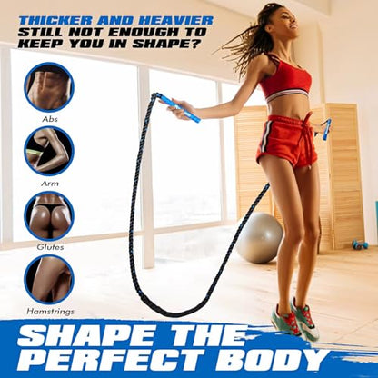 Jump Rope, Weighted Jump Rope for Fitness, Boxing Equipment Jump Ropes for Men Women, Battle Skipping Ropes for Exercise, Suitable for Boxing, Cardio, Training Muscle Speed Home Gym Workout Equipment - style: 3LB