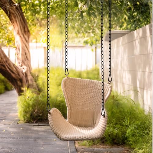 2 Pack Hanging Swing Chain with 4 Carabiners 44in, 660LB Capacity Heavy Duty Hammock Hardware Kit for Punching Bags, Swing Chairs, Indoor & Outdoor Gym (Black, 44in, 2pcs)