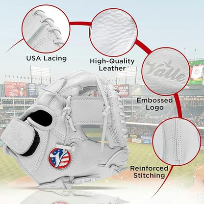 Valle Eagle K47 4-Finger Infielders Training Glove for Baseball and Softball - Soft Leather & Elite Fielding Equipment for Practice & Drills - Right or Left Hand Throw