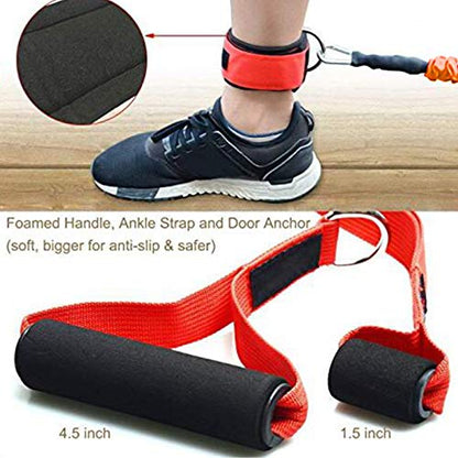 14PCS Resistance Bands Set, Exercise Bands for Men & Women, 20lbs to 40lbs Workout Bands, Elastic Resistance Bands with Door Anchor, and Ankle Straps for Training, Yoga