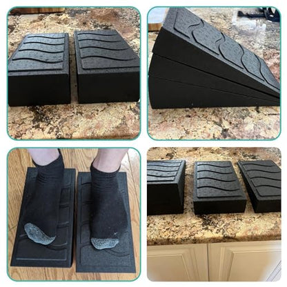 Calf Stretch Wedge Squat - Slant Board Incline Ramp | Non Slip Exercise Support For Ankle Mobility Stretching Gym Home Office Travel Fitness Training Muscle Relief Performance Booster Recovery Use