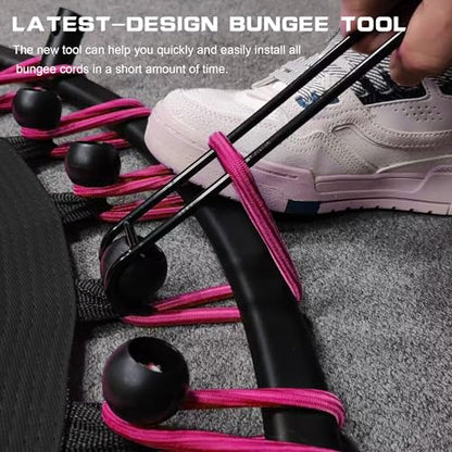 350lbs Rebounder Mini Trampoline for Adult, Indoor Small Trampoline for Exercise Workout Fitness, Upgrade Design Bungee Trampoline for Safer Quieter Bounce [40 Inches]