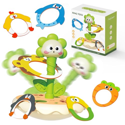 Ring toss Rings, Plastic Rings for Ring toss, Ring Game for Children, Birthday Gift, Tumbler Toy(Green (Sunflower))