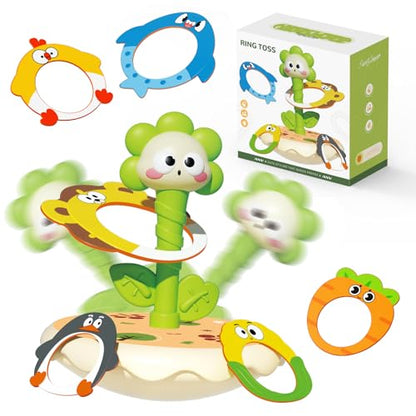 Ring toss Rings, Plastic Rings for Ring toss, Ring Game for Children, Birthday Gift, Tumbler Toy(Green (Sunflower))