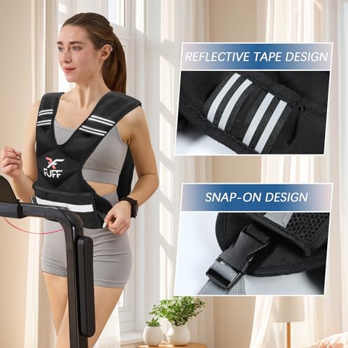 FUFF Weighted Vest Woman, 4-10/11-20/20-32 Lb Adjustable Weight Vest for Women Men, Female Strength Training Body Vest for Walking Exercise Running Workout
