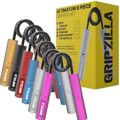 GRIPZILLA Grip Strength Trainer 50-300lb, Hand Gripper Strengthener Workout Kit,Metal No Slip Heavy Duty Hand Strengthening Device, Forearm Exerciser and Wrist Strengthener