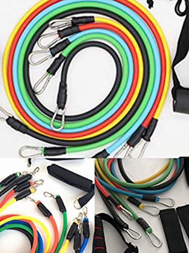 Resistance Bands Set,Exercise with 5 Fitness Tubes,4 Foam Handles,Ankle Straps, Door Anchor,Resistance Training,Physical Therapy,Home Workouts