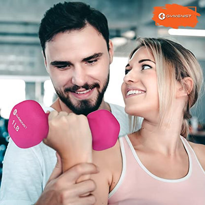 GYMENIST Pair of Dumbbells Set of 2 Soft Non Slip Grip Dumbbells Pair Covered with Neoprene