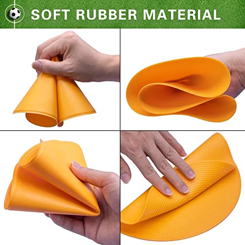 Poly Spot Markers 4inch/9 inch Non-Slip Rubber Agility Markers Flat Field Cones Floor Dots for Football, Soccer, Basketball Training Markers, School Activities, Exercise Drills, Social Distancing - style: 9inch 12Pcs(Orange)