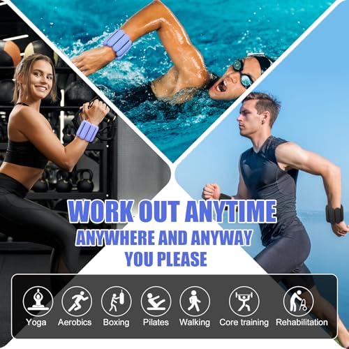 Wrist & Ankle Weights for Women, Wearable Strong Arm & Leg Weights Set of 2(1Lbs Each), Adjustable Ankle Weights for Walking, Yoga, Dance, Barre,Gym,Exercise,Pilates,Walking Running - color: blue