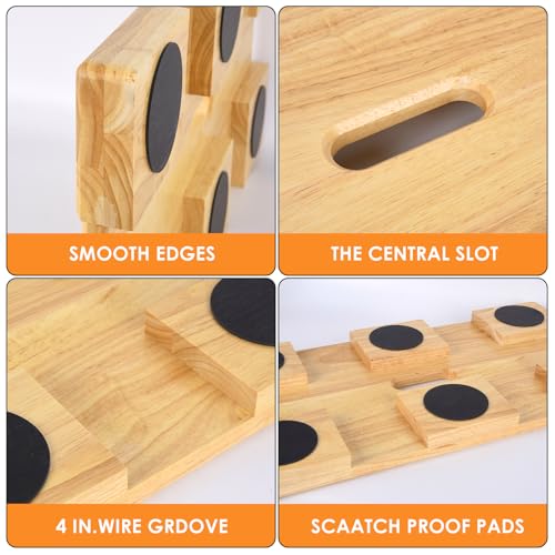 Resistance Band Platform, Wooden Exercise Board With Non-Slip, Resistance Band Foot Plate With 9 Pound Weight, Strong Resistance Suitable For Volume Training, Stretching, Balance Home Gym Use