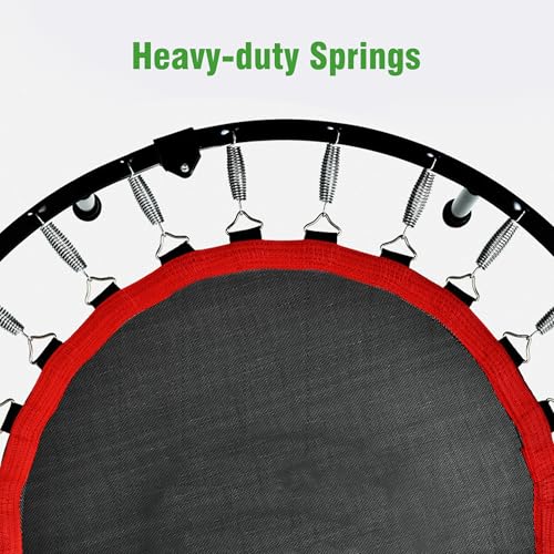 RAVS 40"/48" Foldable Mini Trampoline with Adjustable Handle for Adults - color: Green, size: 40 inch