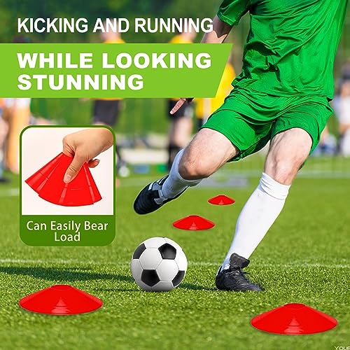 Ashsajkd(Set of 25/50/100 - Agility Soccer Cones with Carry Bag and for ， Football Cones for TrainingFootball, Basketball, Coaching, Agility Cones for Indoor and Outdoor Games