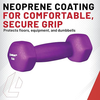 Lifeline Fitness Neoprene Dumbbell Weights - Premium Quality Equipment for Home Gym - Multiple Weight Options - style: 8 LB