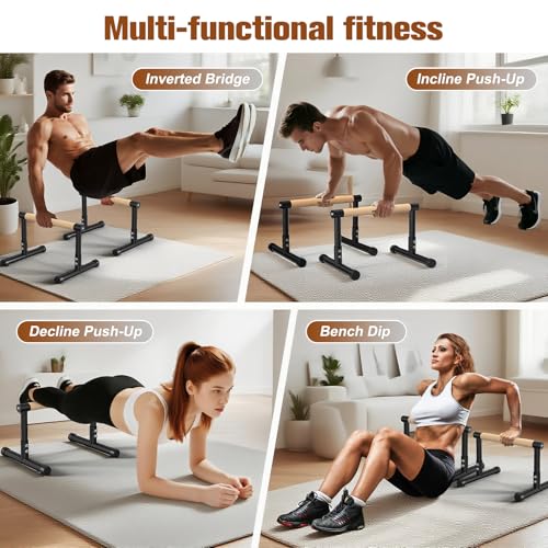 RELIFE REBUILD YOUR LIFE Dip Bar for Home Gym Training 400LBS Parallel Bars - color: Black-04