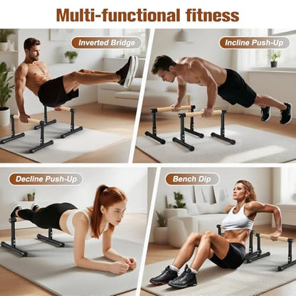 RELIFE REBUILD YOUR LIFE Dip Bar for Home Gym Training 400LBS Parallel Bars - color: Black-04