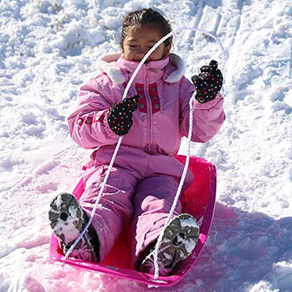 Slippery Racer Downhill Sprinter Flexible Kids Toddler Plastic Cold-Resistant Toboggan Snow Sled with Pull Rope and Handles -35 Inch