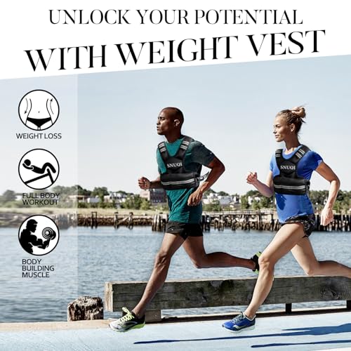Adjustable Weighted Vest for Men and Women 4-10lbs/9-18lbs/20-32lbs Weighted Vest with 6 Ironsand Weights for Home Workouts Adjustable Body Weight Vest Exercise Set for Cardio and Strength Training