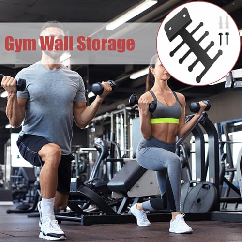 Gym Wall Storage, 4 Layers Heavy Duty Metal Gym Equipment Storage, Sapce-Saving Wall Mount Organizer, Non Slip Resistance Band Rack for Home Workout