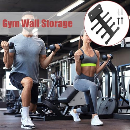 Gym Wall Storage, 4 Layers Heavy Duty Metal Gym Equipment Storage, Sapce-Saving Wall Mount Organizer, Non Slip Resistance Band Rack for Home Workout