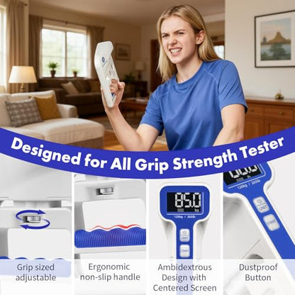 Grip Strength Tester, Digital Hand Dynamometer FDA Registered with Backlit LCD for Grip Strength Testing and Training