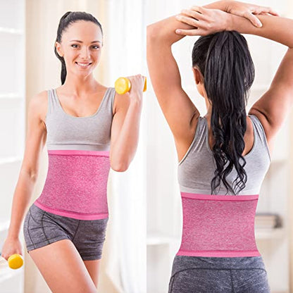 Geyoga Waist Trimmer Sweat Waist Trainer Wrap Stomach Wraps for Women Bodybuilding - color: Flesh Pink Inner, size: Medium
