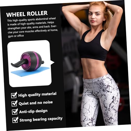 KOMBIUDA Ab Roller Wheel with Non-slip Mat Silent Movement Core Strength Fitness Equipment for Home Workout Beginners and Advanced Users