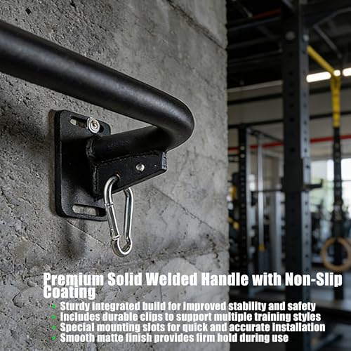 Wall Mounted Pull Up Bar, Carbon Steel Doorway Chin Up Bar for Home Gym - color: Black