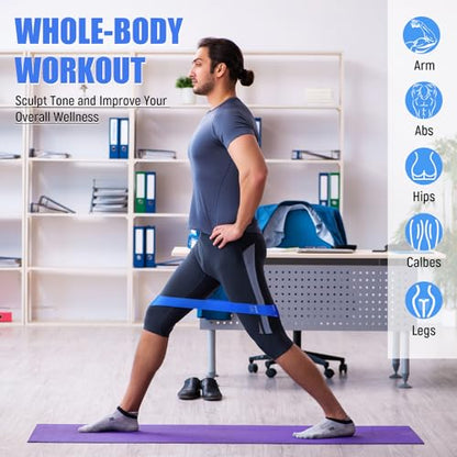 20 Pcs Resistance Bands for Women Men 10-115 Lbs 5 Different Resistance Levels Loop Exercise Bands for Leg Working Gym - color: Blue