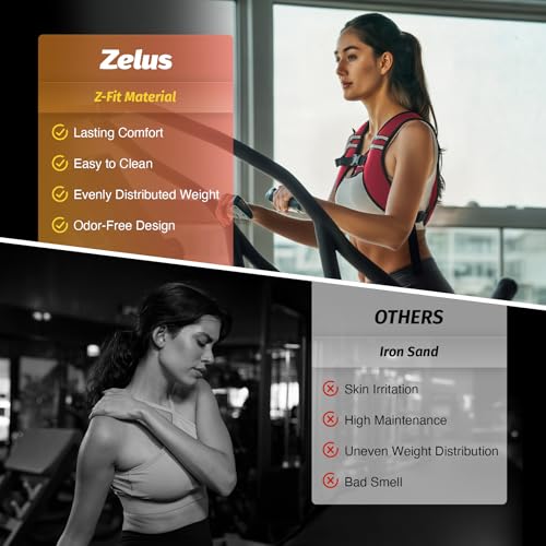 Zelus Weighted Vest for Women Men, Washable Z-Fit Weighted Vest 5/10/15lb - color: Red, size: 5 LB