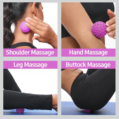 NGT new guide steps Fascia Ball, TPR Massage Ball Suitable for Relaxing Muscles, Restoring Fascia, and Improving Body Condition for All Parts of the Body. (Purple)