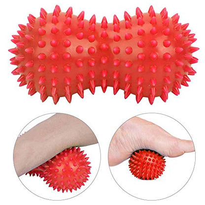 Spiky Massage Ball for Deep Tissue Massage, Myofascial Release, Foot for Home, Outdoors (red - color: Red