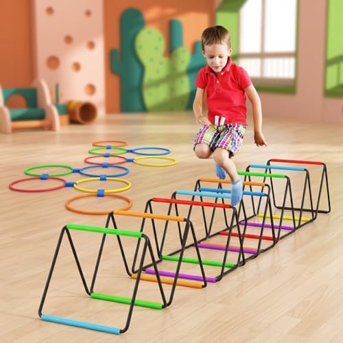 Agility Ladder Training Equipment, 16-Grid Speed Footwork Ladder, 10 Rings & Storage Bag, for Kids & Athletes