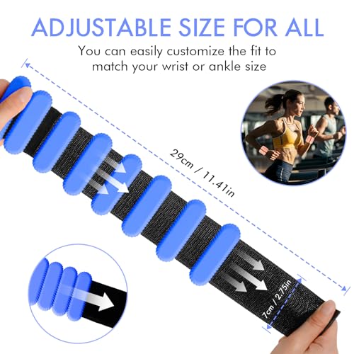 Wrist Ankle Weights for Women, Adjustable Ankle Weights Strength Training Silicone Bracelets Workout Wrist Ankle Weights for Men Women Yoga Running Dance Ankle Arm Leg Weights (2lb)