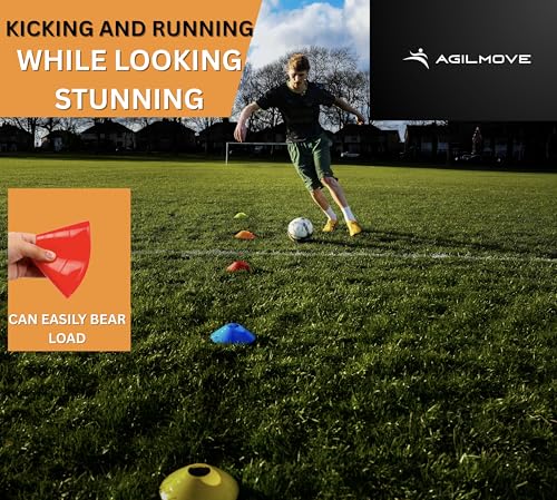 Flexible Soccer Cones (Set of 60/50/40/25) with Mesh Bag & Strap, Sports Cones for Soccer, Basketball, Football Training Equipment, Agility Soccer Cones for Drills Training