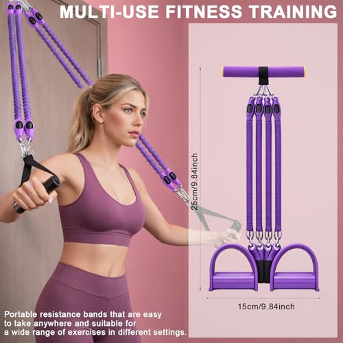 2026 New Pedal Resistance Band with Handles, Adjustable Detachable Multifunction Pedal Resistance Band, Thai Natural Rubber Tension Rope for Abs, Arms, Waist, Legs & Home Fitness
