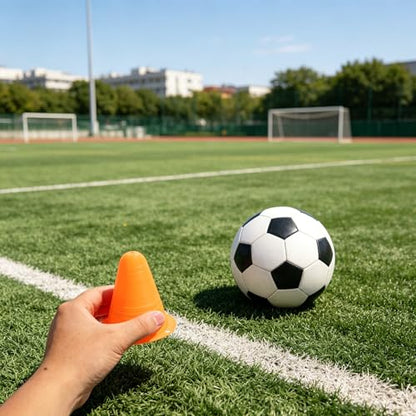 24pcs Football Drill Cones: Kids Soccer Agility Training Cones for Sports Practice Inline Roller Skating, Small Plastic Markers for Outdoor