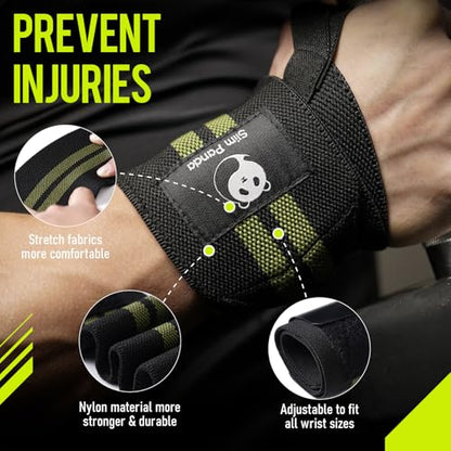 Wrist Wraps for Powerlifting & Weightlifting - Adjustable 18" Straps with Thumb Loops | Heavy Duty Wrist Support for Deadlift, Bench Press, Squats, 1 Pair