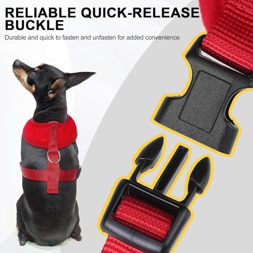 BINGPET Small Dog Harness, No Pull Step-in Puppy Pet Vest, Red - color: Red, size: XS (NECK: 10", CHEST: 10"-14")
