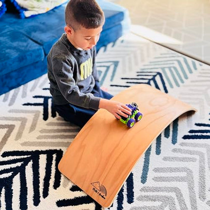 Balance Board for Toddlers - Wooden Wobble - Kids Balance - First Birthday Gift - Large Natural Wood - Handmade