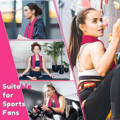 Honoson Cooling Towel Bulk - Neck & Face Cool Chilly Towels Microfiber Breathable Sport Sweat Rag for Gym, Yoga, Travel, Camping, Running, Outdoor