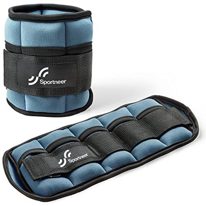 Sportneer Adjustable Ankle Weights for Women and Men 7 lbs/Pair Adjustable Leg Weights with Secure Straps, Strength Training Weighted for Yoga, Walking, Running, Aerobics, Gym, Physical Therapy