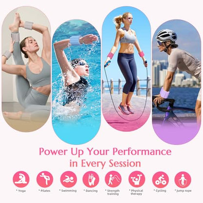 BECOJADDE Wrist Weights Ankle Weight for Women 1 Pair (1.1 lb/2.2 lb Each) - color: Pink Blush, size: 4.4 Lb Pair (2.2 Lb Each)