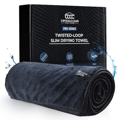 Crystal Clean XL (28x36) Car Drying Towel - 70/30 Korean Blend Car Towel with Double Twisted Loop, Professional Detailing Towel for Car Detailers - Quick Dry, Paint Safe & Swirl-Free