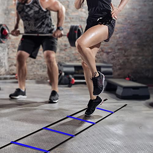GHB Pro Agility Ladder Agility Training Ladder Speed 12 Rung 20ft with Carrying Bag - color: Blue