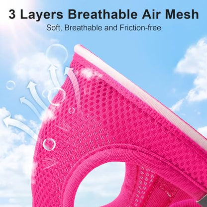 Light Up Dog Harness, Rechargeable LED Dog Harness for Small Medium Dogs - color: Pink, size: M