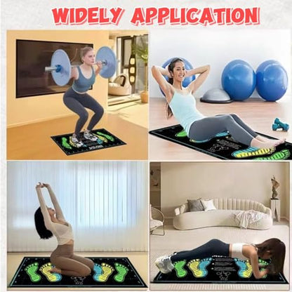 premium squat mat with foot position - non-slip exercise pad for improved muscle activation, versatility and safety, prevents sports injuries, ideal for young people - color: blue