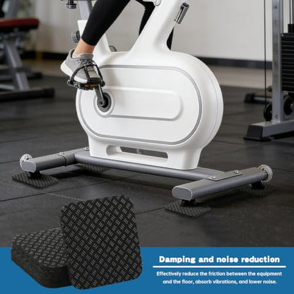 6PCS Treadmill Mat Pads with Storage Bag,4" x 4" Double-Sided Non-Slip Exercise Equipment Mat,High Density Silicone Anti-Vibration Pads for Treadmill, Walking Pad, Exercise Bike