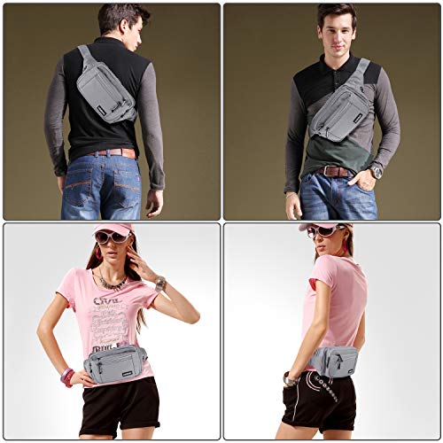 CXWMZY Fanny Packs For Women & Men Waist Pack Hip Bum Bag with Multi-Pockets Large Capacity Waterproof Casual Bum Bag for Disney Traveling Casual Cycling Running Hiking - color: Grey_2